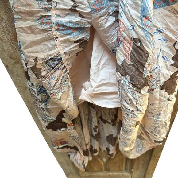 Fabrik Dress Bohemian Floral Maxi Smocked Bodice & Puff Sleeves Cottage L - Picture 7 of 11